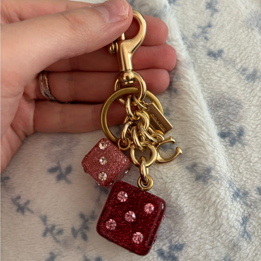Coach Dice Glitter Resin Bag Charm